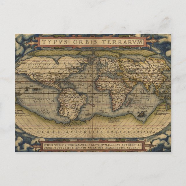 Antike Weltkarte Postkarte (Vorderseite)