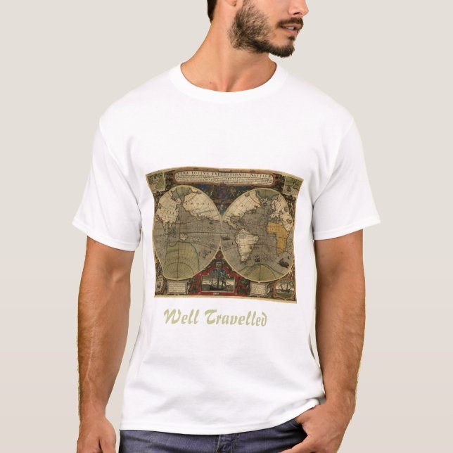Antike Weltkarte T-Shirt (Vorderseite)