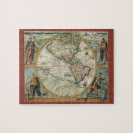 Antike Weltkarte von Amerika, 1597 Puzzle