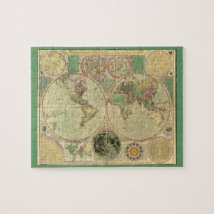 Antike Weltkarte von Carington Bowles, ca. 1780 Puzzle