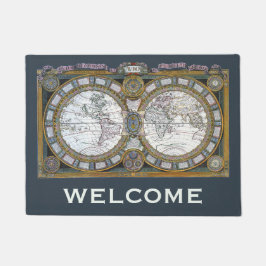 Antike Weltkarte von Claude Auguste Berey Fußmatte