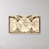 Antike Weltkarte von Philipp Eckebrecht - 1630