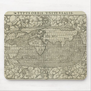 Antike Weltkarte von Sebastian Münster um 1560 Mousepad