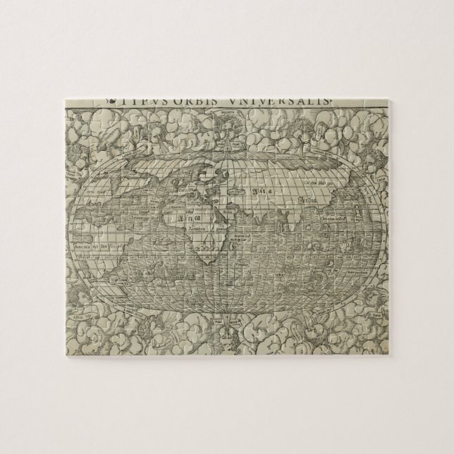Antike Weltkarte von Sebastian Münster um 1560 Puzzle (Horizontal)