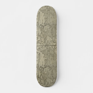 Antike Weltkarte von Sebastian Münster um 1560 Skateboard