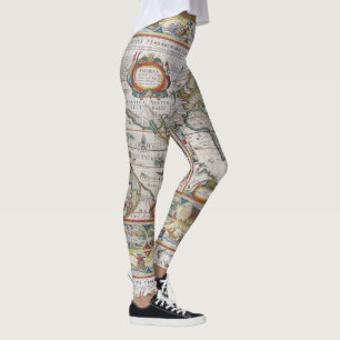 Antike Weltkarten-Leggings Leggings