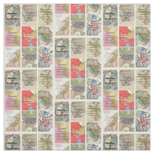 Antike Weltkarten Reiseangebote Collage Art Stoff