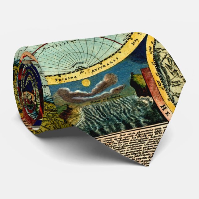 Antike Weltkugel-Karten-Vintage Kunst-Geschichte Krawatte (Gerollt)