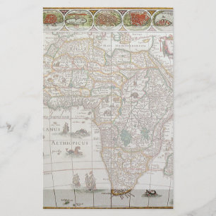 Antike Welts-Karte von Afrika, C. 1635 Briefpapier
