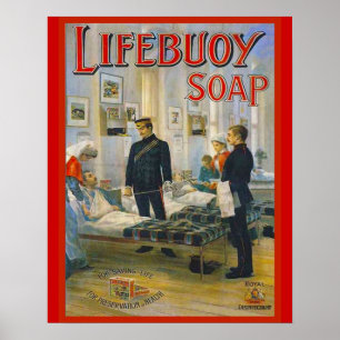 Antike Werbung, Lifebuoy Seife Poster