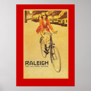 Antike Werbung, Raleigh Fahrräder Poster