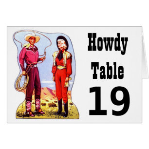 Antike Western-Rodeo-Cowboy-Cowgirl-Tischkarten