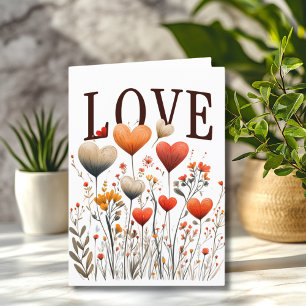 Antike Wildblumen Valentinstagskarte Feiertagskarte