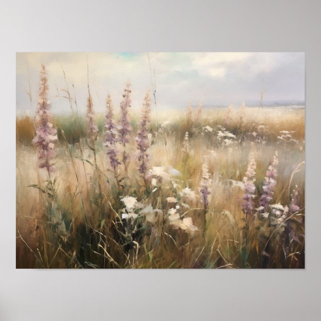 Antike Wildblumenmalerei Poster (Vorne)