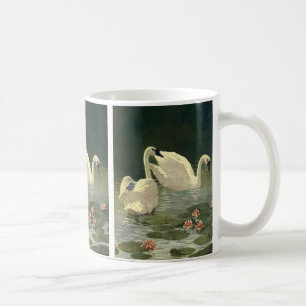 Antike wilde Tiere Vögel, viktorianische weiße Sch Tasse