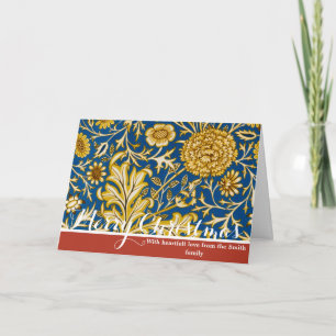 Antike William Morris Cherwell Blau Blumenkunst Feiertagskarte