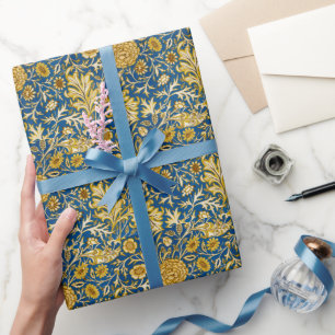 Antike William Morris Cherwell Blue Blumenkunst Geschenkpapier