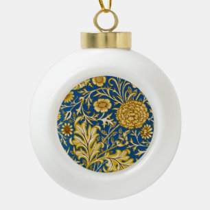 Antike William Morris Cherwell Blue Blumenkunst Keramik Kugel-Ornament