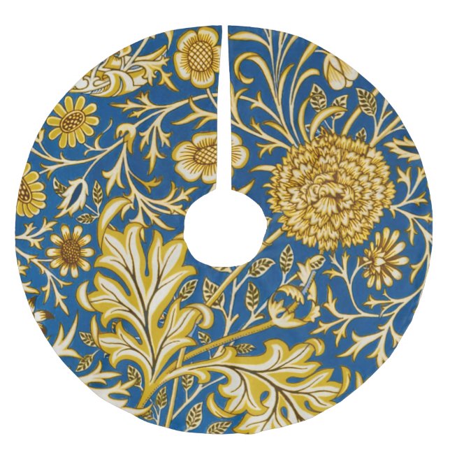 Antike William Morris Cherwell Blue Blumenkunst Polyester Weihnachtsbaumdecke (Vorderseite)