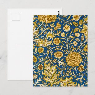 Antike William Morris Cherwell Blue Blumenkunst Postkarte