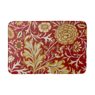 Antike William Morris Cherwell rote Blumengestaltu Badematte