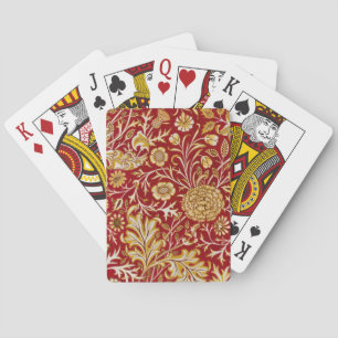 Antike William Morris Cherwell rote Blumengestaltu Spielkarten