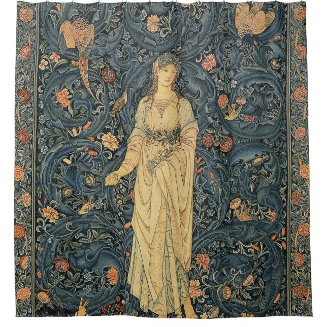 Antike William Morris-Flora Duschvorhang (Vorderseite)
