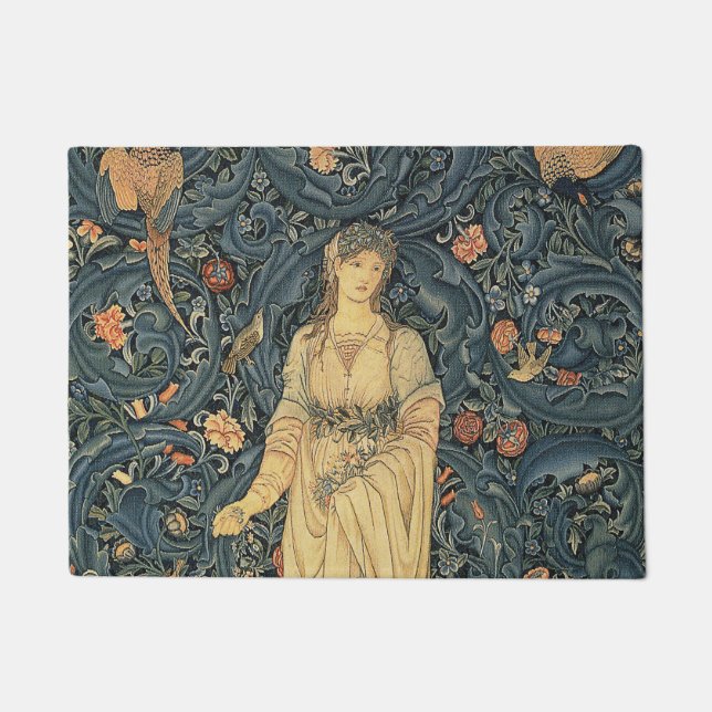 Antike William Morris-Flora Fußmatte (Vorderseite)