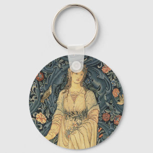 Antike William Morris-Flora Schlüsselanhänger