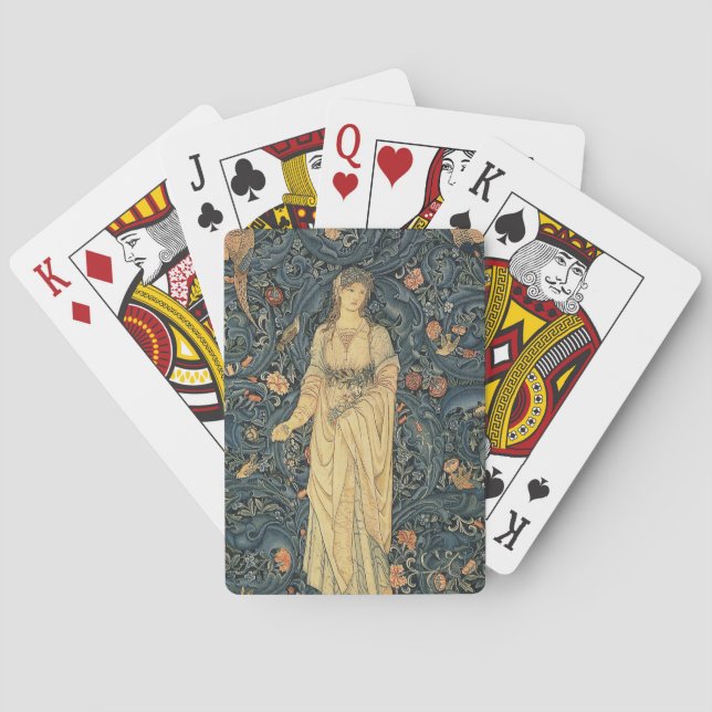 Antike William Morris-Flora Spielkarten (Rückseite)