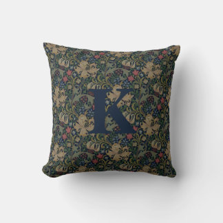 Antike William Morris Navy Blau Rote Chrysantheme Kissen
