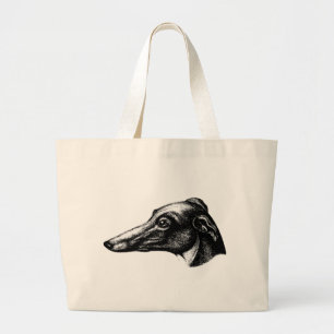 Antike Windhund-HundeTasche Jumbo Stoffbeutel