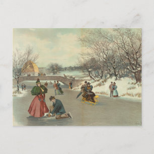 Antike Winterpostkarte Postkarte