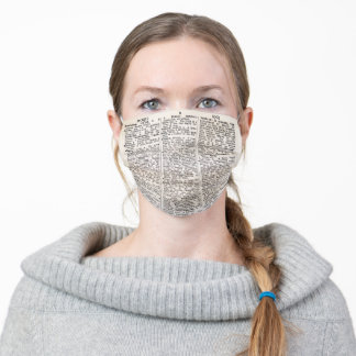 Antike Wörterbuchseite als Buch-Gesichtsmaske Mund-Nasen-Maske Aus Stoff