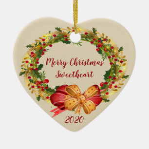 Antike Wreath Christmas Sweetheart Keramik Ornament