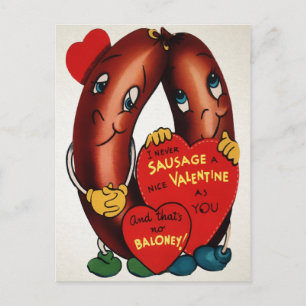 Antike Würstchen Valentinskarten Postkarte