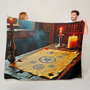 Antike Zauber auf einem Mystischen Scroll Fleecedecke