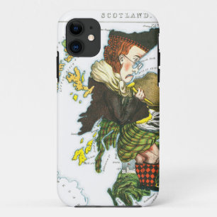 Antike Zeichentrickkarte von Schottland Case-Mate iPhone Hülle