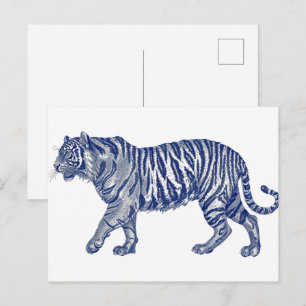 Antike Zeichnung eines Tigers Postkarte