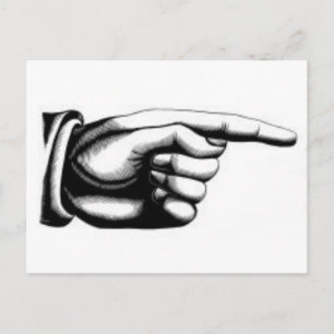 Antike zeigende Hand Postkarte