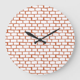 Antike Ziegel: Texturierte Hintergrunddetails. Große Wanduhr
