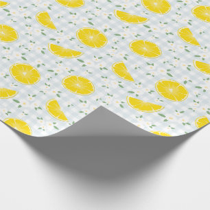Antike Zitronen und Blumenmuster  Geschenkpapier