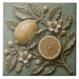 Antike Zitronenzweig Botanische Faux-Relief Fliese