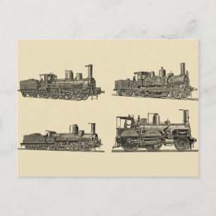 Antike Zuglokomotive Industrieller Sammler Postkarte