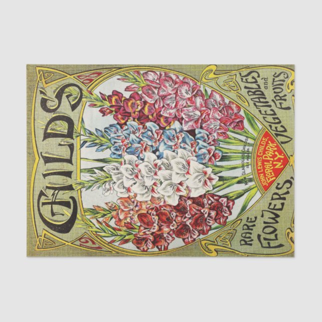 Antikegladiolus-Garten-Katalog-Seidenpapier 1908 Seidenpapier (Vorderseite)