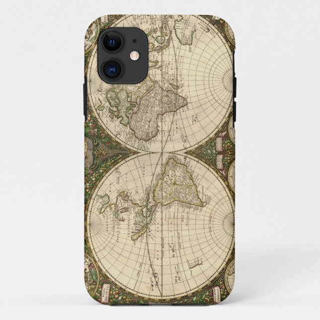 Antiken-Weltkarte 1660 durch Frederick de Wit Case-Mate iPhone Hülle (Rückseite)