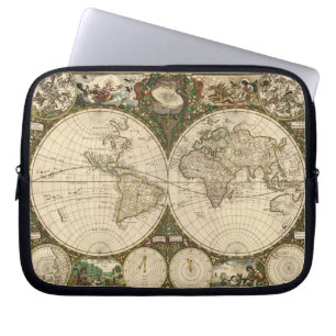 Antiken-Weltkarte 1660 durch Frederick de Wit Laptopschutzhülle