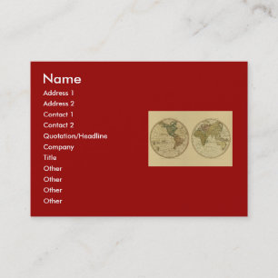 Antiken-Weltkarte 1786 durch William Faden Visitenkarte