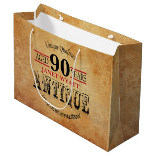 Antiker 90. Geburtstag Große Geschenktüte