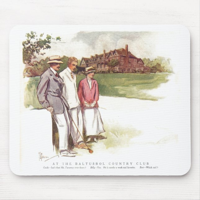 Antiker Baltusrol Countryklub-Cartoon Mousepad (Vorne)